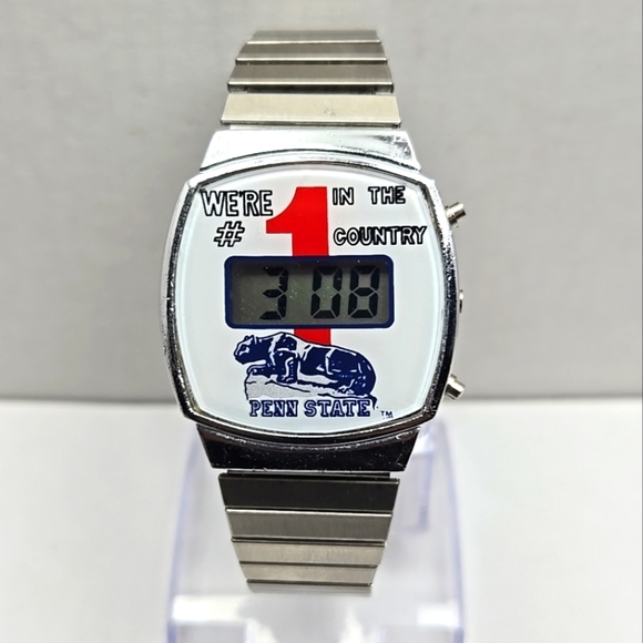 Vintage Penn State University Digital Watch Nittany Lions We're #1 New Battery